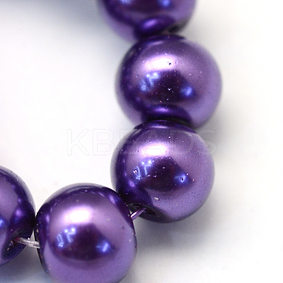 Baking Paint Pearlized Glass Pearl Round Bead Strands X-HY-Q003-4mm-76-1