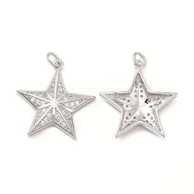 Brass Micro Pave Cubic Zirconia Pendants KK-E068-VB102-1