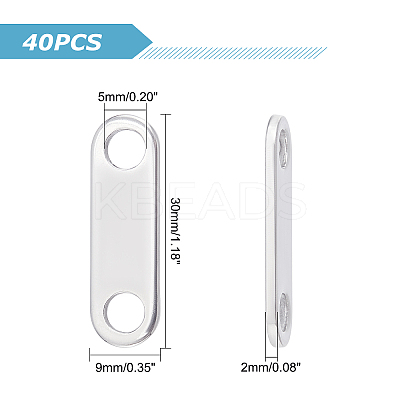 40Pcs 201 Stainless Steel Links Connectors STAS-DC0003-19-1