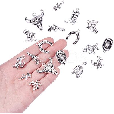 Western Charms Tibetan Style Alloy Pendants TIBEP-PH0001-05AS-1