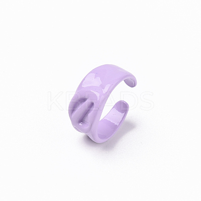 Spray Painted Alloy Cuff Rings RJEW-T011-34F-RS-1