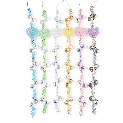 Electroplate Glass and Acrylic Rhinestone Beads Strands MAK-T011-07G-1