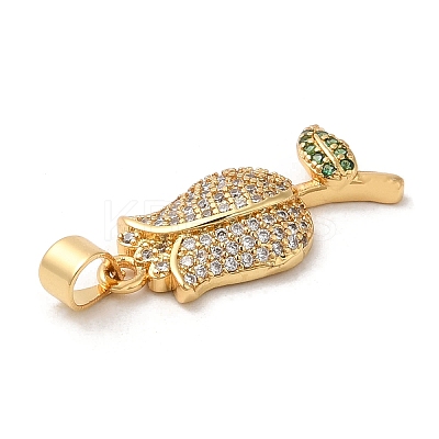 Rack Plating Brass Cubic Zirconia Pendants X-KK-D026-33G-1
