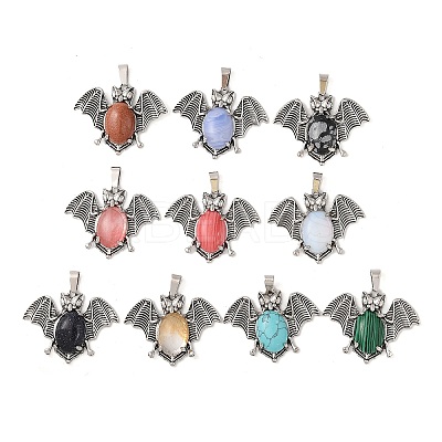 Synthetic Mixed Gemstone Pendants G-G871-02AS-B-1