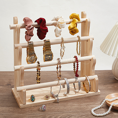 4-Tier Wood Scrunchie Holders ODIS-WH0348-220-1