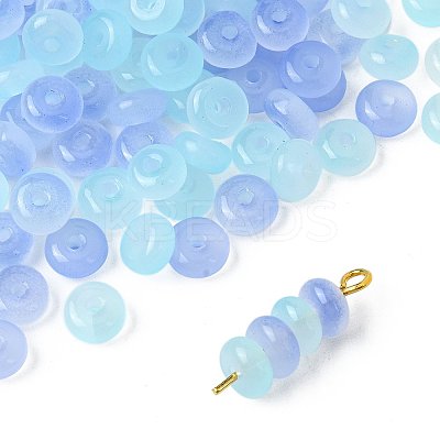 120Pcs 2 Colors Baking Paint Imitation Jade Glass Beads DGLA-FS0001-21B-1