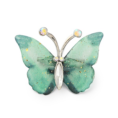 Butterfly Transparent Resin Brooch JEWB-M047-01H-1