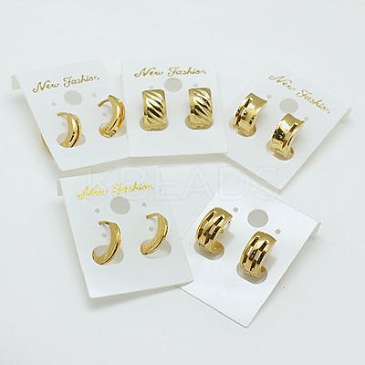 Fashion 304 Stainless Steel Huggie Hoop Earrings EJEW-G124-M15-1