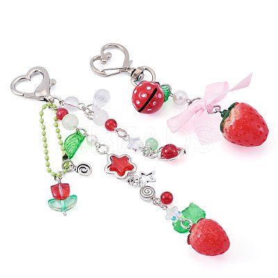 2Pcs 2 Styles Resin Pendant Decorations HJEW-TA0001-37-1