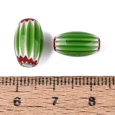 Handmade Millefiori Glass Barrel Beads LA-N002-03F-1