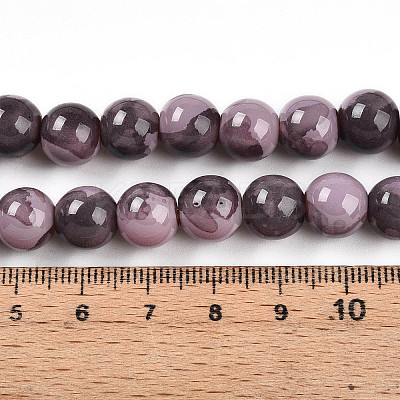 Baking Paint Glass Beads Strands DGLA-N003-10mm-C09-1
