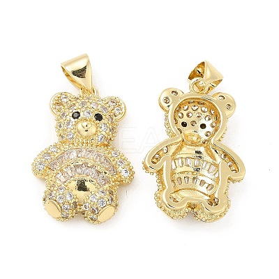 Brass Micro Pave Cubic Zirconia Pendants KK-H441-05B-G-1