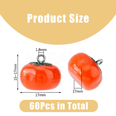 60pcs Autumn Theme Resin Imitation Food Pendants RESI-DC0001-26-1