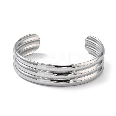 304 Stainless Steel Cuff Bangles for Women BJEW-Z078-15P-1