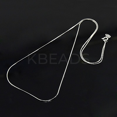 Anti-Tarnish Trendy Unisex Rhodium Plated 925 Sterling Silver Snake Chain Necklaces STER-M034-B-08-1