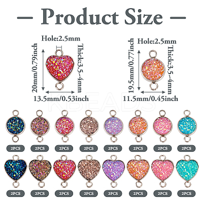 32Pcs 16 Styles 304 Stainless Steel Connector Charms STAS-TA0002-27-1