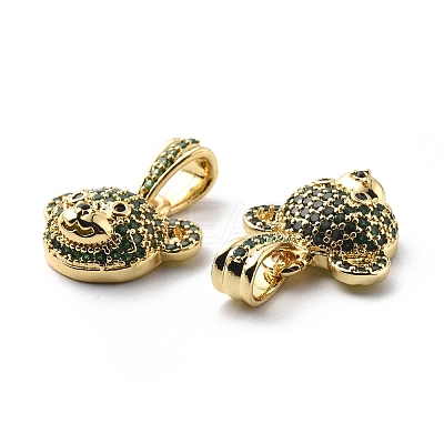 Brass Cubic Zirconia Charms KK-G446-25G-02-1