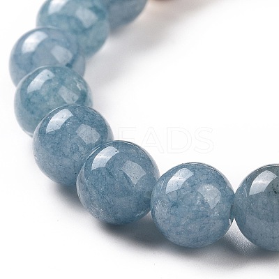 4Pcs Natural Larvikite & Quartz(Dyed) & Lava Rock & Lapis Lazuli and Wood Beads Stretch Bracelets Set BJEW-JB08934-1