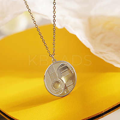 Non-Tarnish 304 Stainless Steel Pendant Necklaces for Women RX0049-2-1
