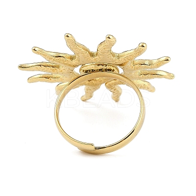 Ion Plating(IP) Textured Sun 304 Stainless Steel Adjustable Rings for Women LS-RJEW-H231-01G-1