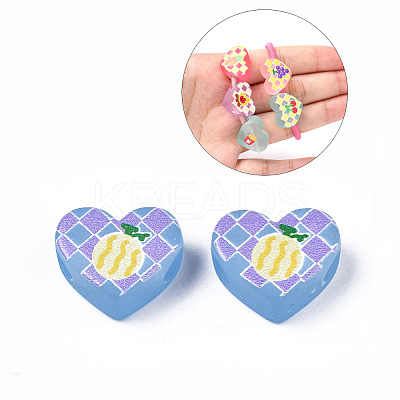 Autumn Theme Transparent Printed Acrylic European Beads LS-MACR-XCP0001-26A-1