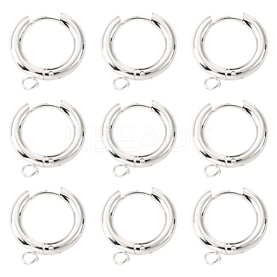 201 Stainless Steel Huggie Hoop Earring Findings STAS-P283-01E-S-1