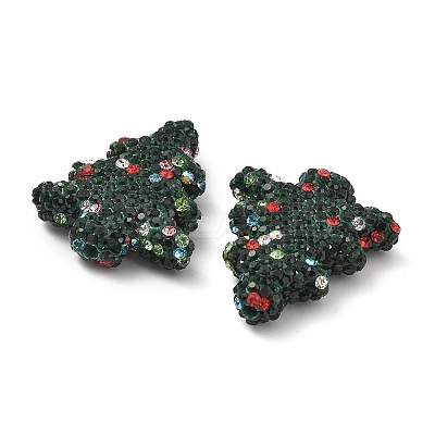 Christmas Tree Polymer Clay Rhinestone Beads CLAY-NH0001-14H-1