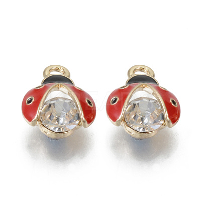 Alloy Rhinestones Enamel Pendants ENAM-T009-53B-RS-1