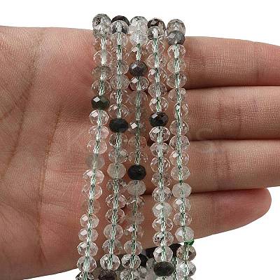Natural Green Lodolite Quartz Bead Strands G-D344-A28-1