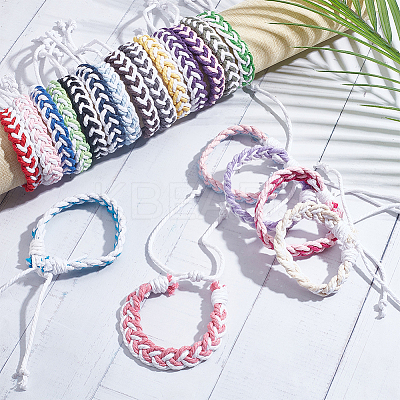 20Pcs 20 Colors Handmade Cotton & Linen Braided Cord Bracelets Set BJEW-AN0001-62-1