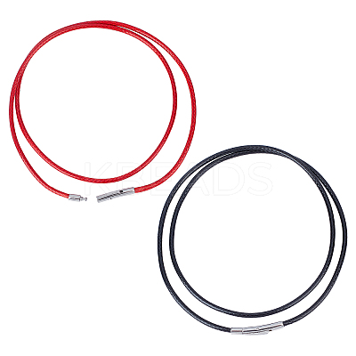2Pcs 2 Colors Polyester Waxed Cords Necklace Making MAK-SC0001-13B-1