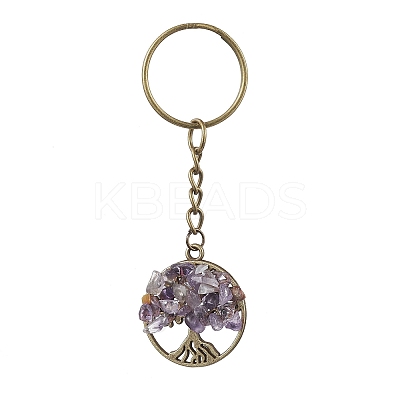 Natural Mixed Gemstone Keychains KEYC-JKC00694-1