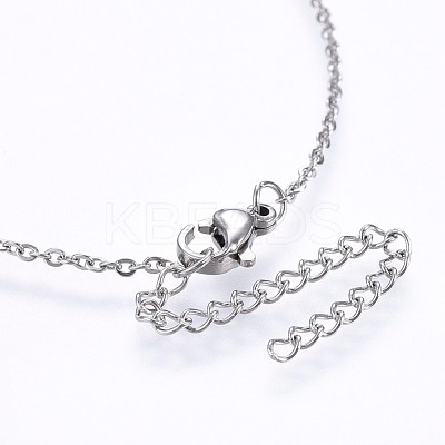 Brass Micro Pave Cubic Zirconia Initial Pendant Necklaces NJEW-H486-30P-I-1