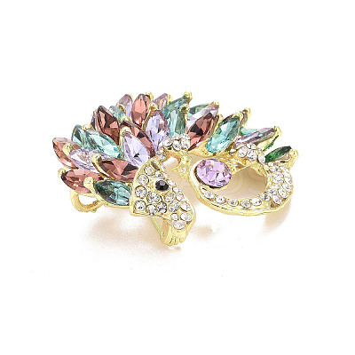 Rhinestone Hedgehog Badge LS-JEWB-E013-02G-03-1