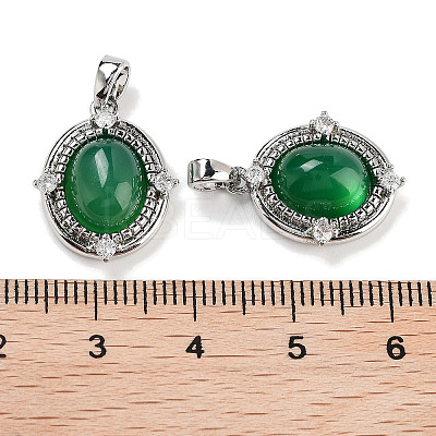 Brass Pave Clear Cubic Zirconia Pendants KK-C051-58P-1