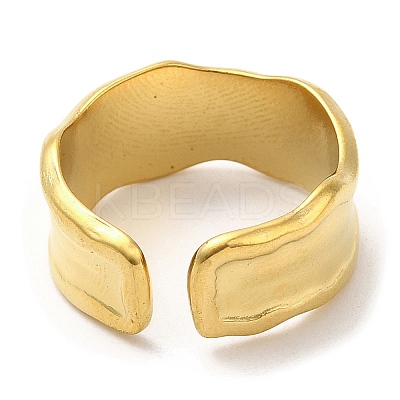 304 Stainless Steel Open Cuff Rings RJEW-K245-63G-1