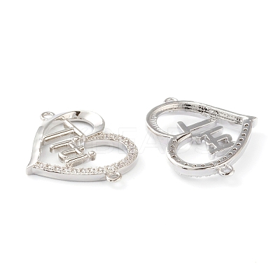 Brass Micro Pave Clear Cubic Zirconia Links ZIRC-Z007-15P-1