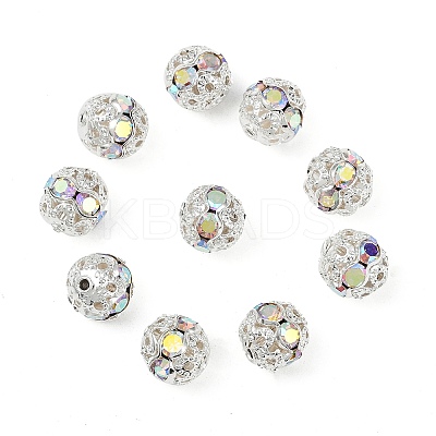 Brass Rhinestone Beads RB-A011-8mm-28S-1