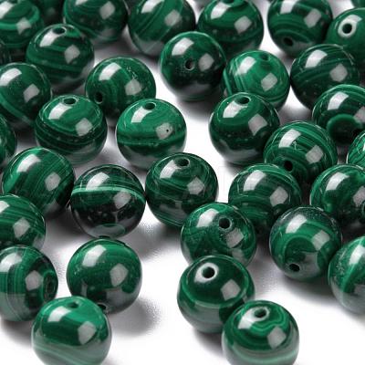 100Pcs 8mm Natural Malachite Round Beads DIY-LS0002-33-1