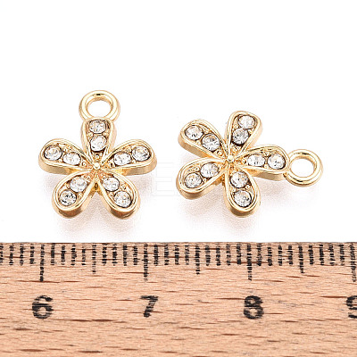 Rack Plating Alloy Rhinestone Charms FIND-N011-21KCG-1
