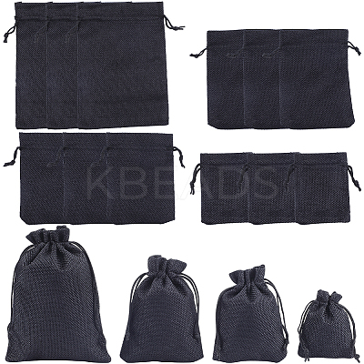 16Pcs 4 Styles Polyester Imitation Burlap Packing Pouches Drawstring Bags ABAG-BBC0001-01A-1