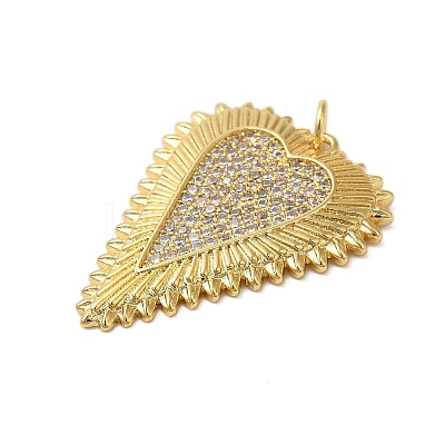 Rack Plating Brass Micro Pave Cubic Zirconia Pendants X-KK-P279-05B-G-1