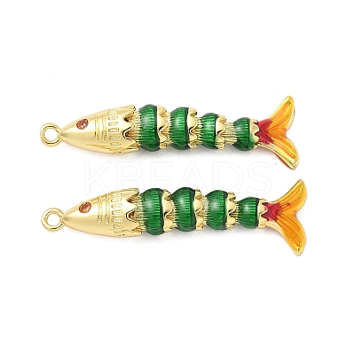 Brass Micro Pave Cubic Zirconia Enamel Pendants KK-G539-02G-03-1