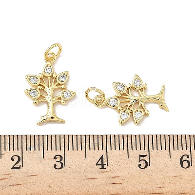 Brass & Clear Cubic Zirconia Pendants KK-G536-18G-1