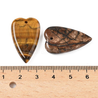 Natural & Synthetic Mixed Stone Heart Pendants G-M454-04-1