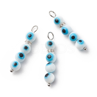 Handmade Evil Eye Lampwork  Pendants PALLOY-JF01725-02-1