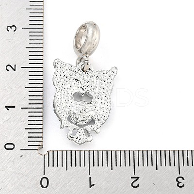 Rack Plating Alloy Enamel Owl European Dangle Charms FIND-B034-11P-02-1