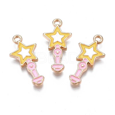 Rack Plating Alloy Enamel Pendants ENAM-S122-82-1