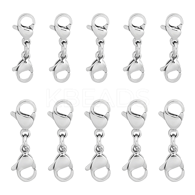 20Pcs 2 Styles 304 Stainless Steel Double Lobster Claw Clasps STAS-UN0044-47-1