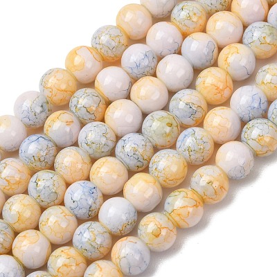 Baking Paint Glass Beads Strands DGLA-N003-8mm-C01-1